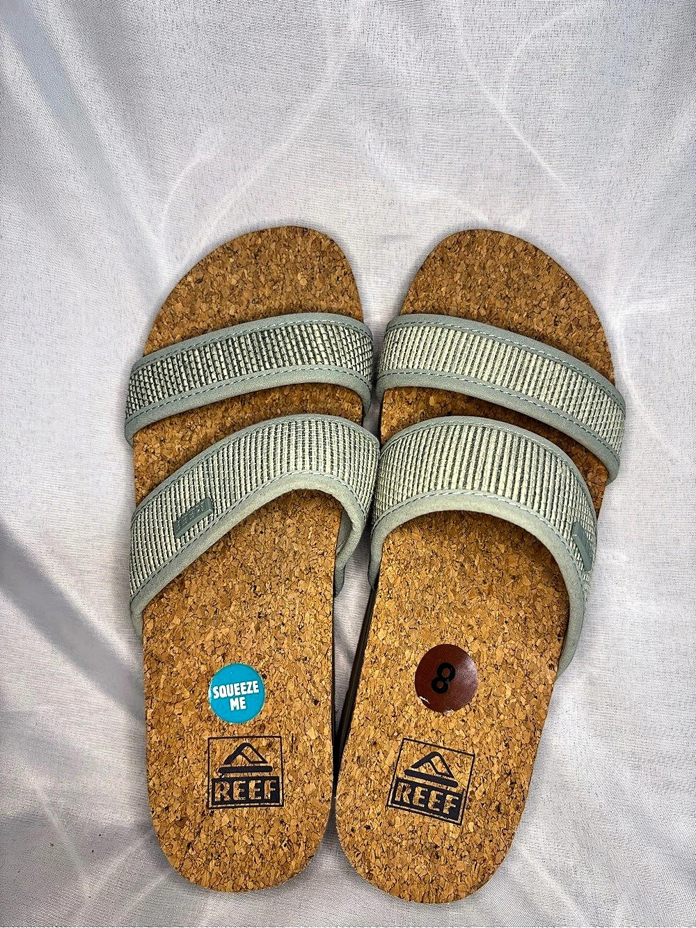 Reef Cushion Vista Hi Platform Sandals Green & Brown US 8